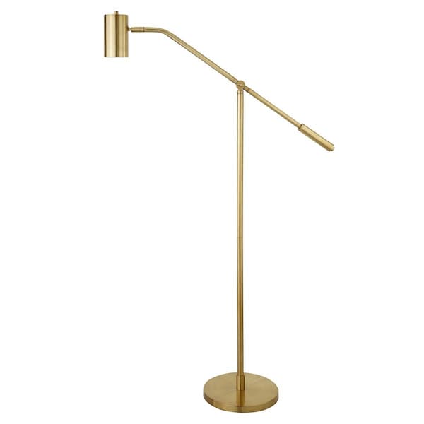 Hudson & Canal Henn & Hart Willis Brass Pharmacy Floor Lamp with Boom Arm FL0885 - main